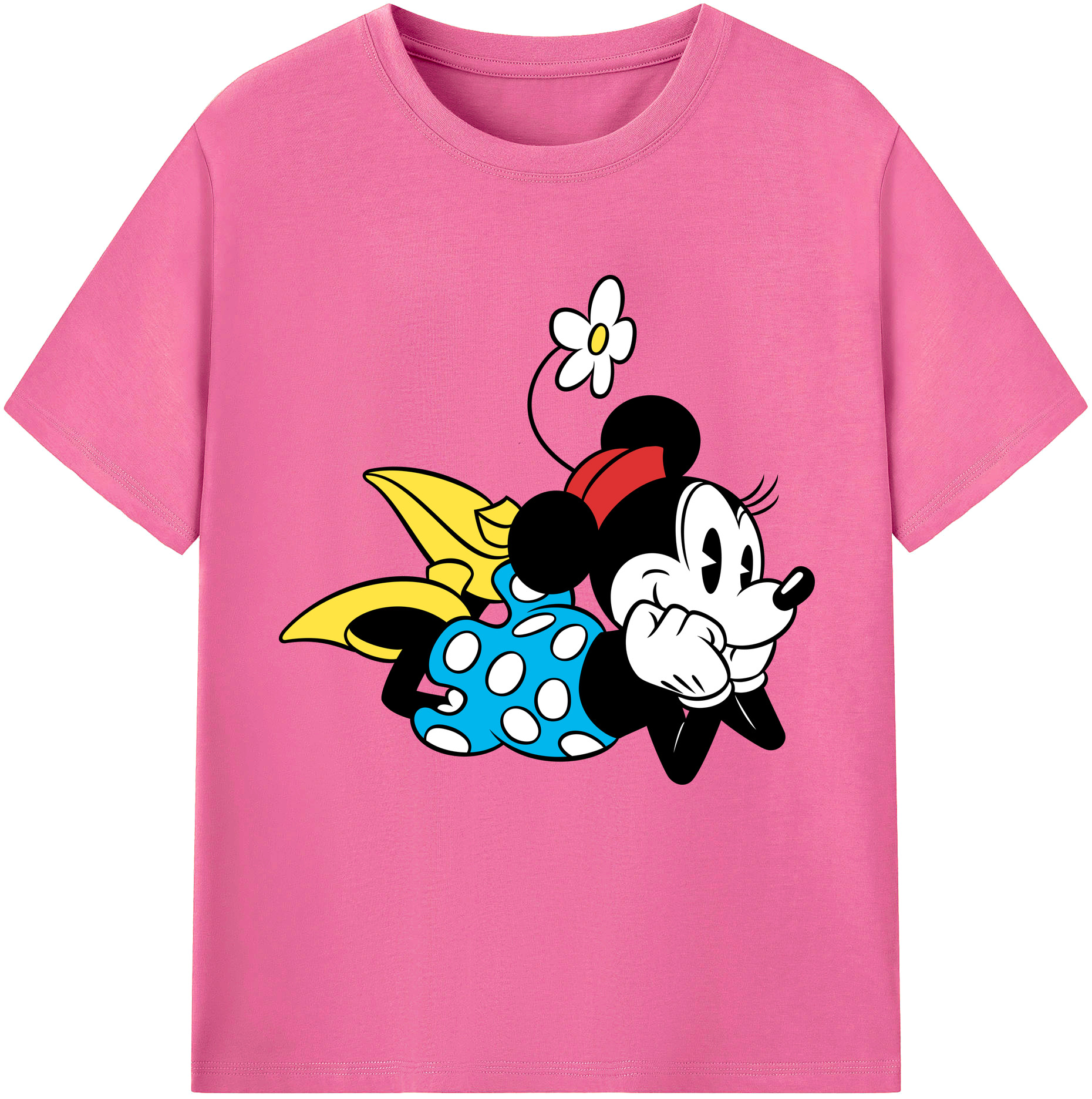 （画像用） ミッキーマウス Mickey Mouse レディースカジュアルプリントTシャツ（綿100％）